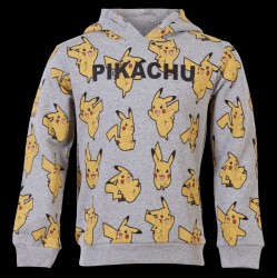 Minymo Pokémon Pikachu Børne Hættetrøje - Light Grey Melange - 116