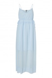 Pieces - Kjole - Fae SL V-Neck Ankle Dress - Cashmere Blue (Levering slut april)
