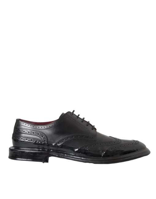 Priser på Dolce & Gabbana Black Leather Oxford Wingtip Formal Herre Sko